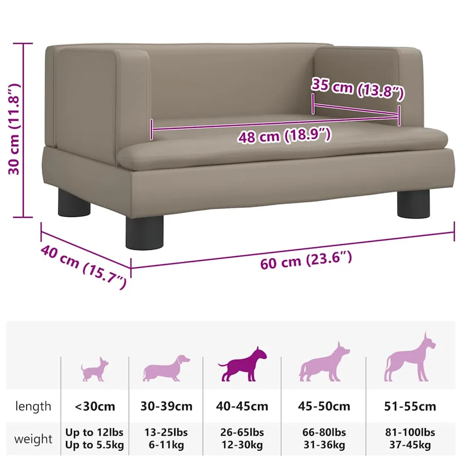 Lit pour chien cappuccino 60x40x30 cm similicuir - 7