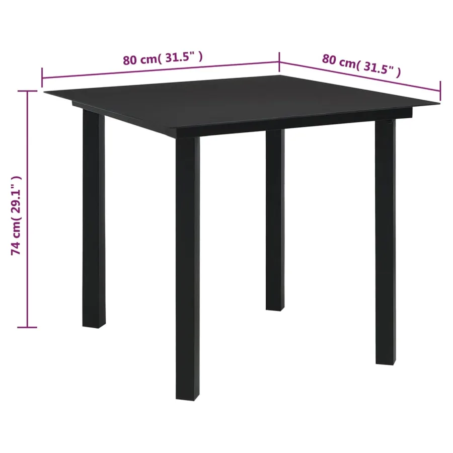 Ensemble à manger de jardin 3 pcs noir rotin PVC - 12