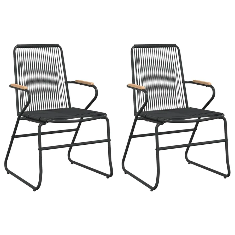 Ensemble à manger de jardin 3 pcs noir rotin PVC - 4