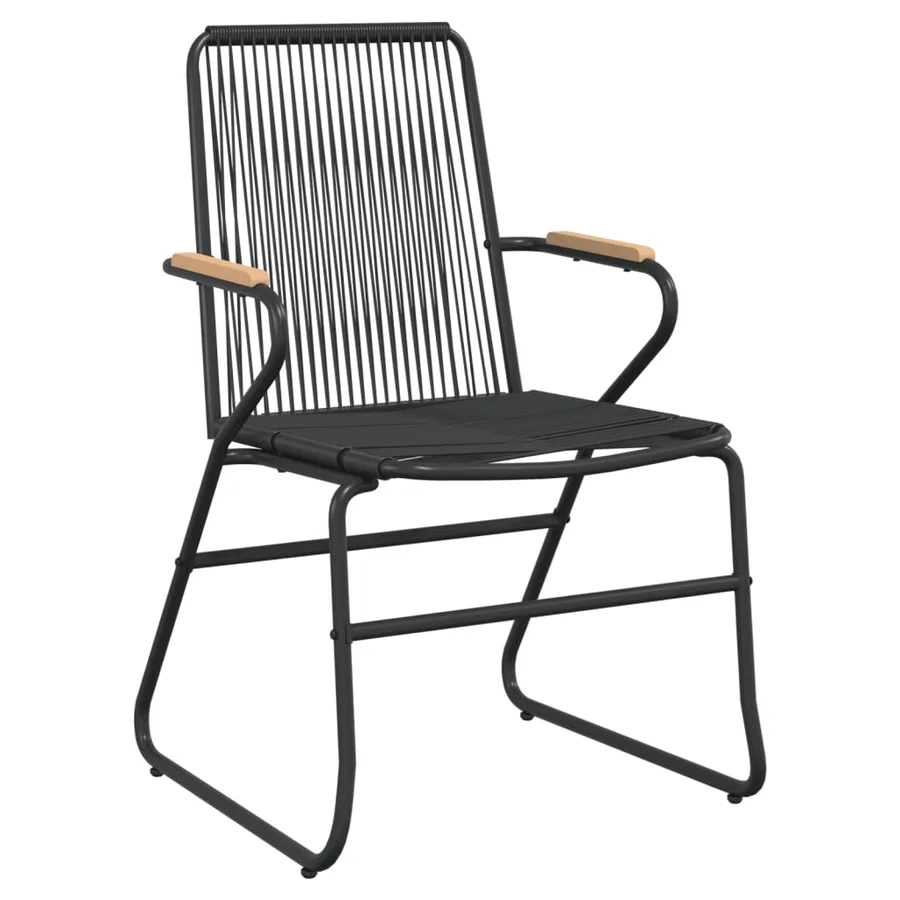 Ensemble à manger de jardin 3 pcs noir rotin PVC - 5