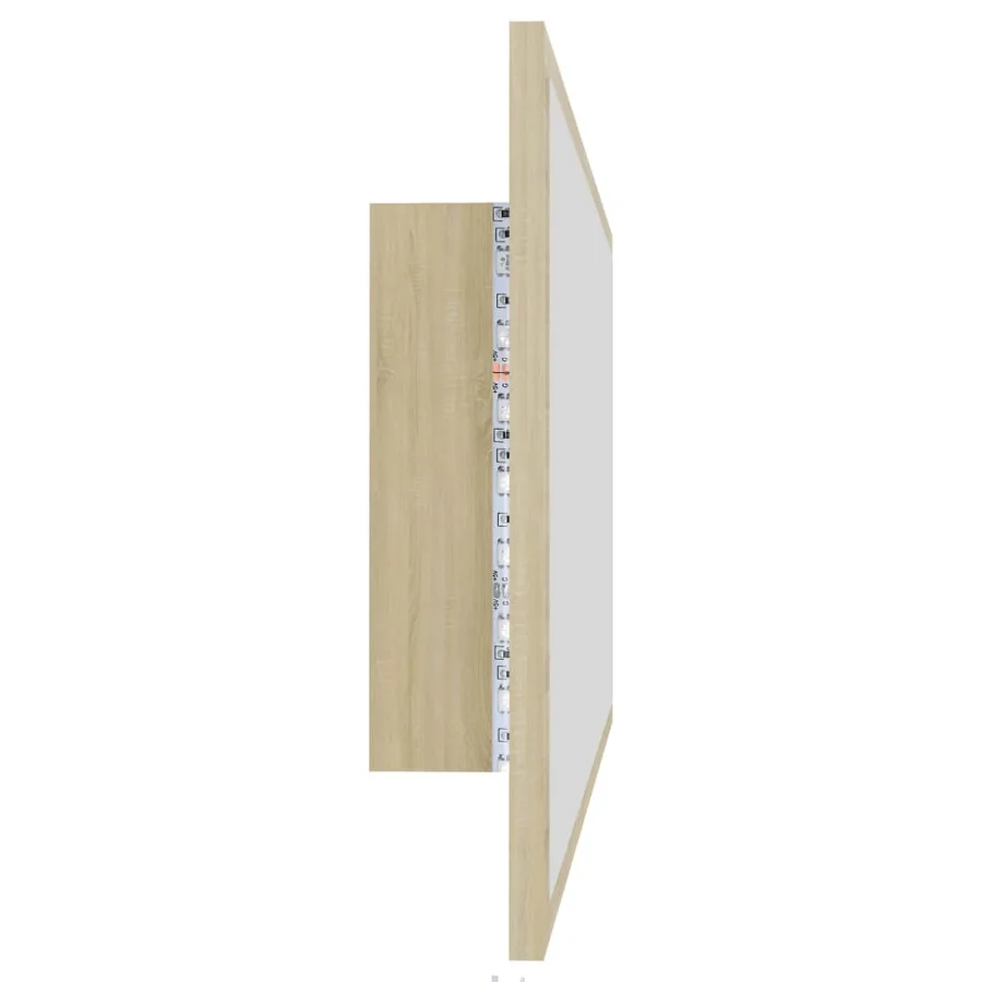 Miroir LED de salle de bain Chêne sonoma 90x8,5x37 cm Acrylique - 5