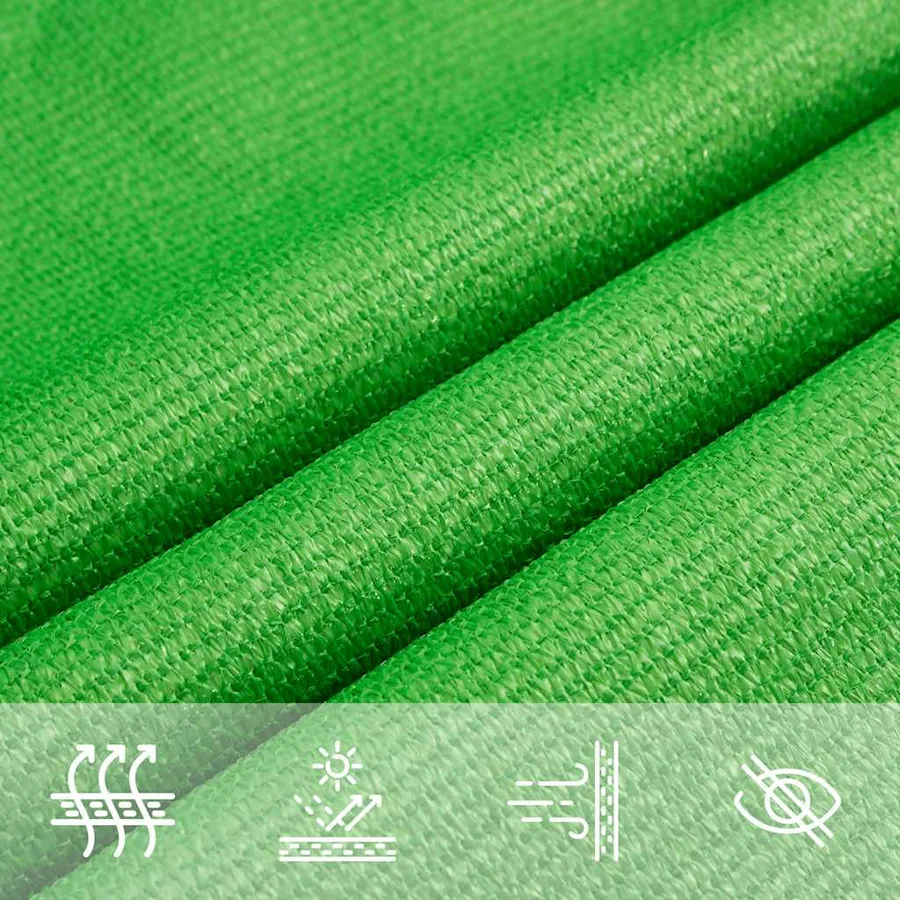 Voile d'ombrage 160 g/m² Vert clair 4x4x4 m PEHD - 5