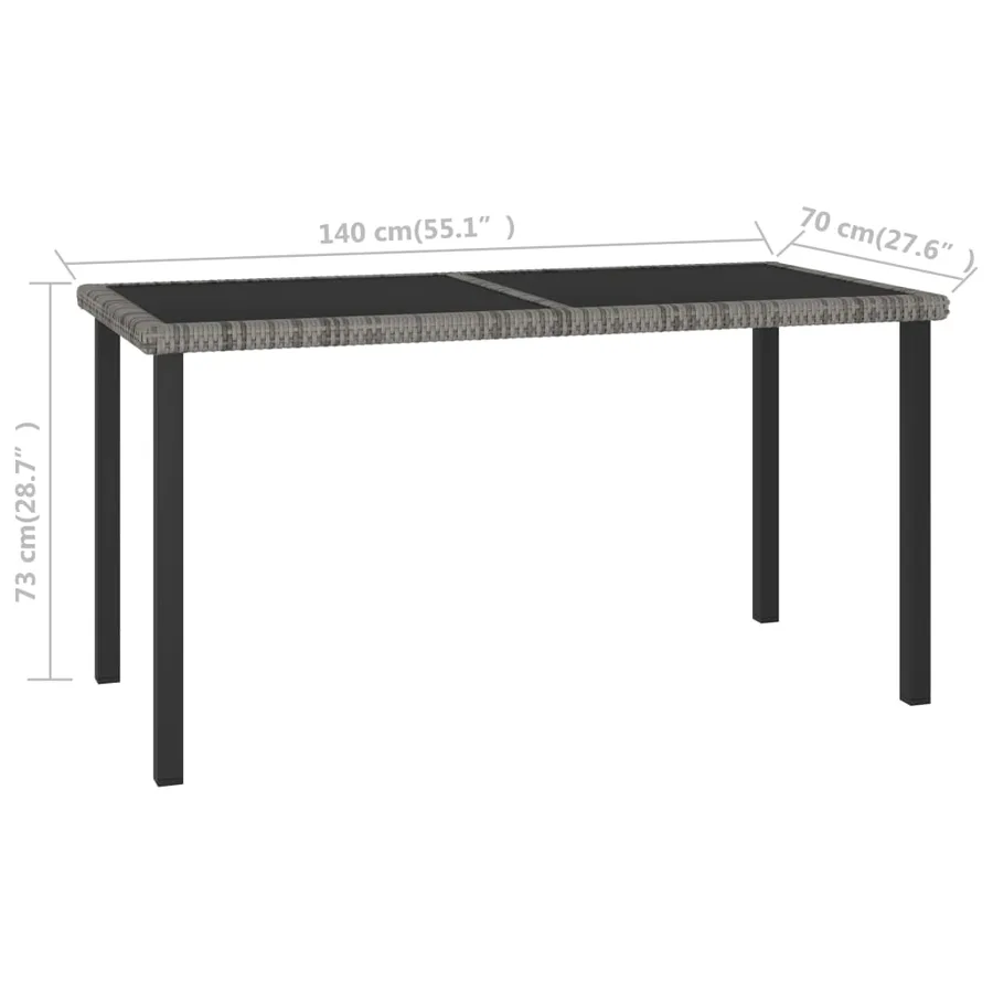 Ensemble à manger de jardin 7 pcs Résine tressée Gris - 11