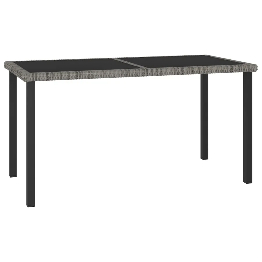 Ensemble à manger de jardin 7 pcs Résine tressée Gris - 3