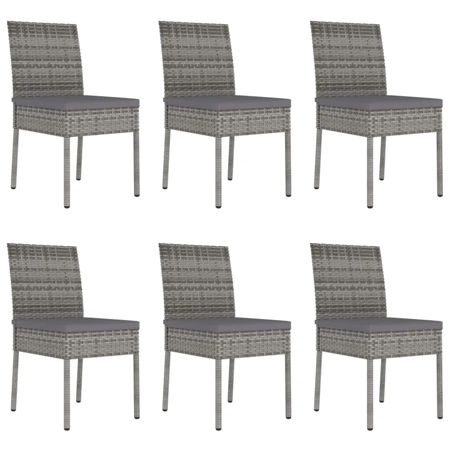 Ensemble à manger de jardin 7 pcs Résine tressée Gris - 7