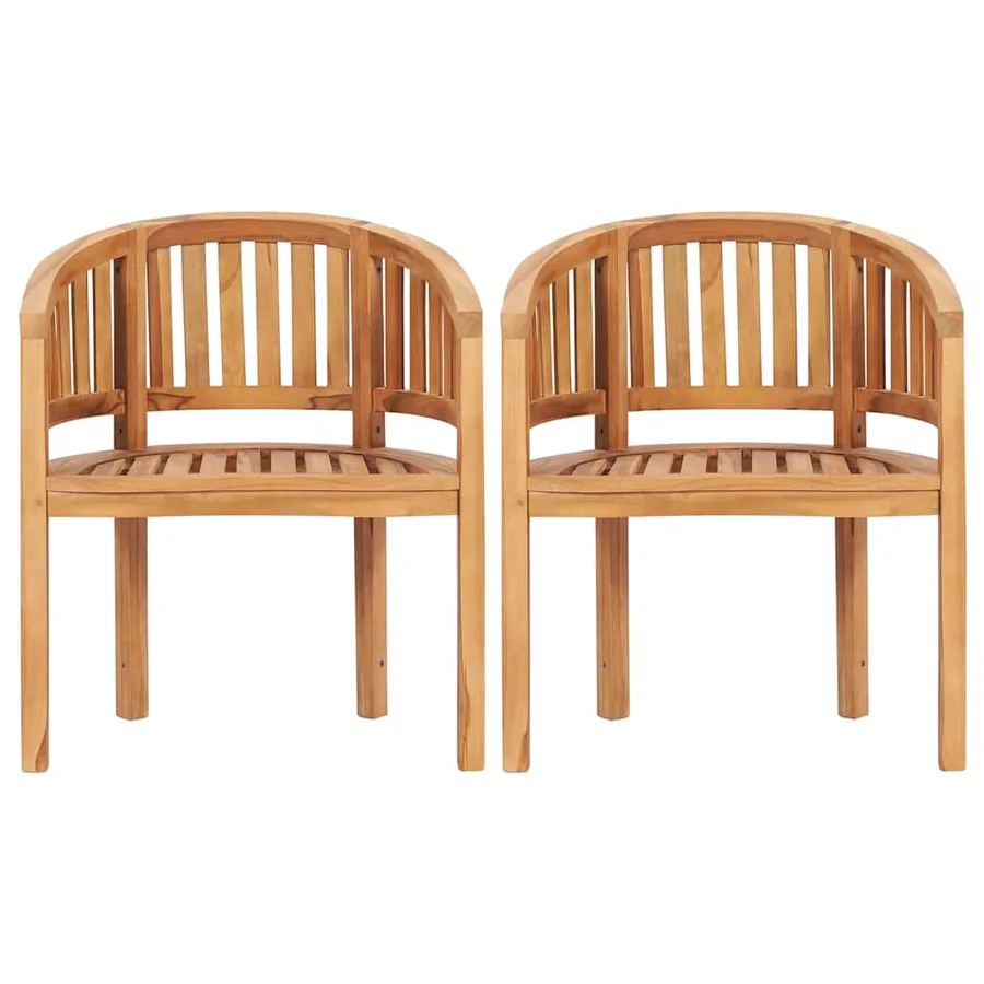 Salon de jardin 4 pcs en forme de banane Bois de teck solide - 5