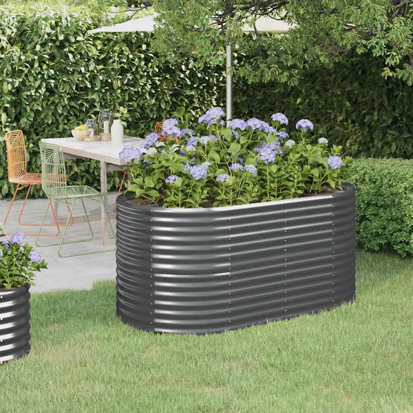 Lit surélevé de jardin Acier galvanisé Anthracite