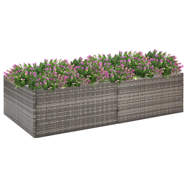 Jardinière Gris 157x80x40 cm Résine tressée
