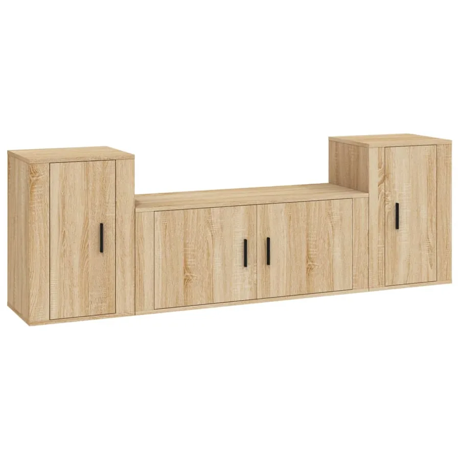 Ensemble de meubles TV 3 pcs Chêne sonoma Bois d'ingénierie - 2