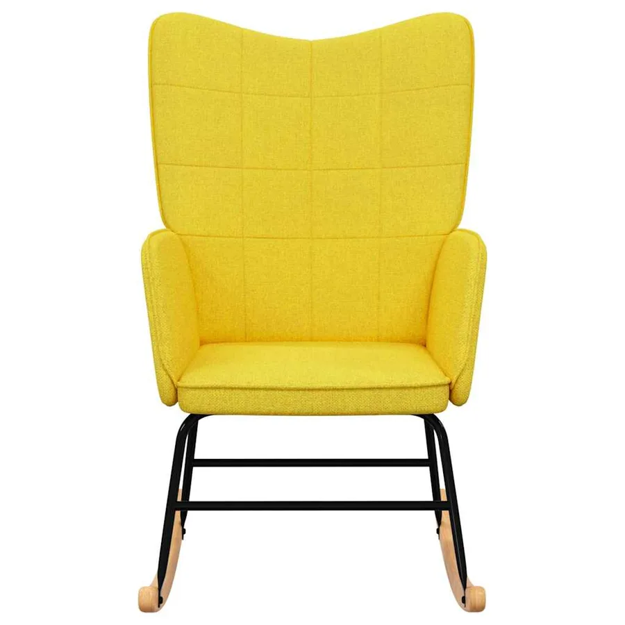 Chaise à bascule Jaune moutarde Tissu - 3