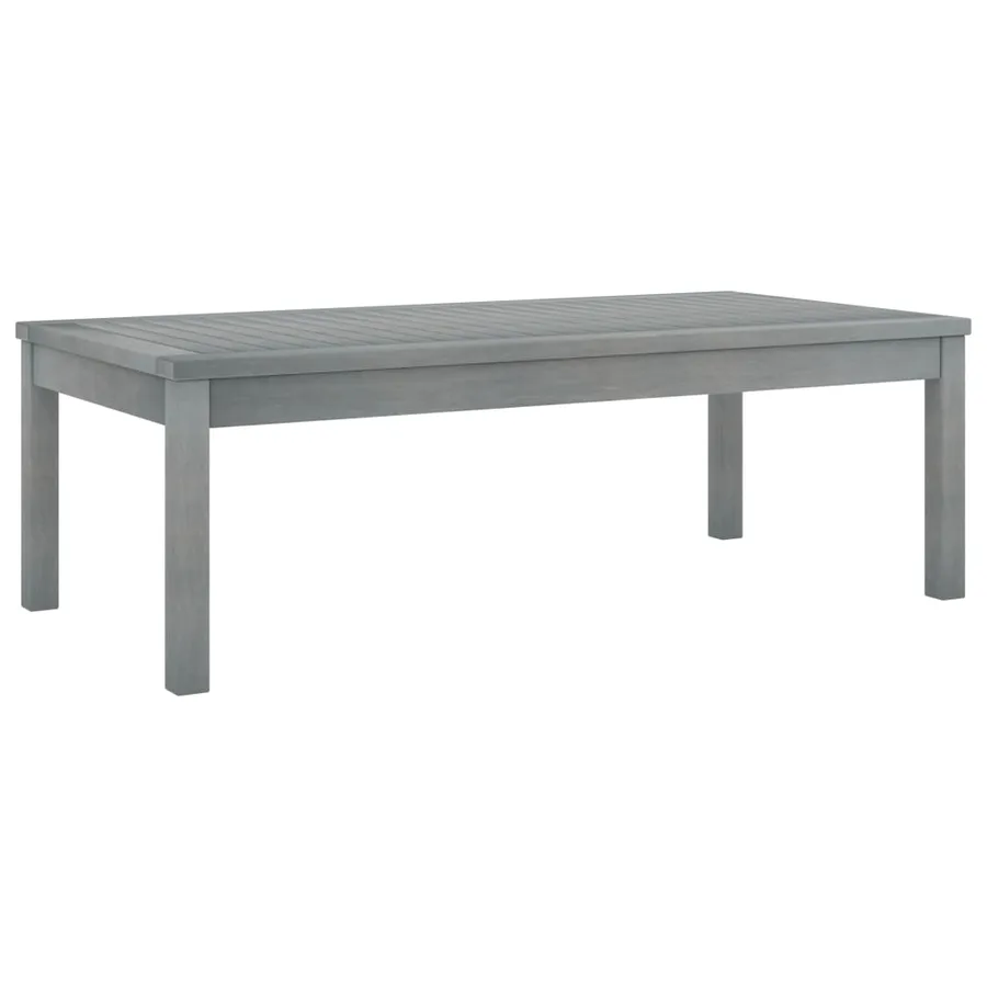Salon de jardin 5 pcs avec coussin Bois d'acacia solide Gris - 6