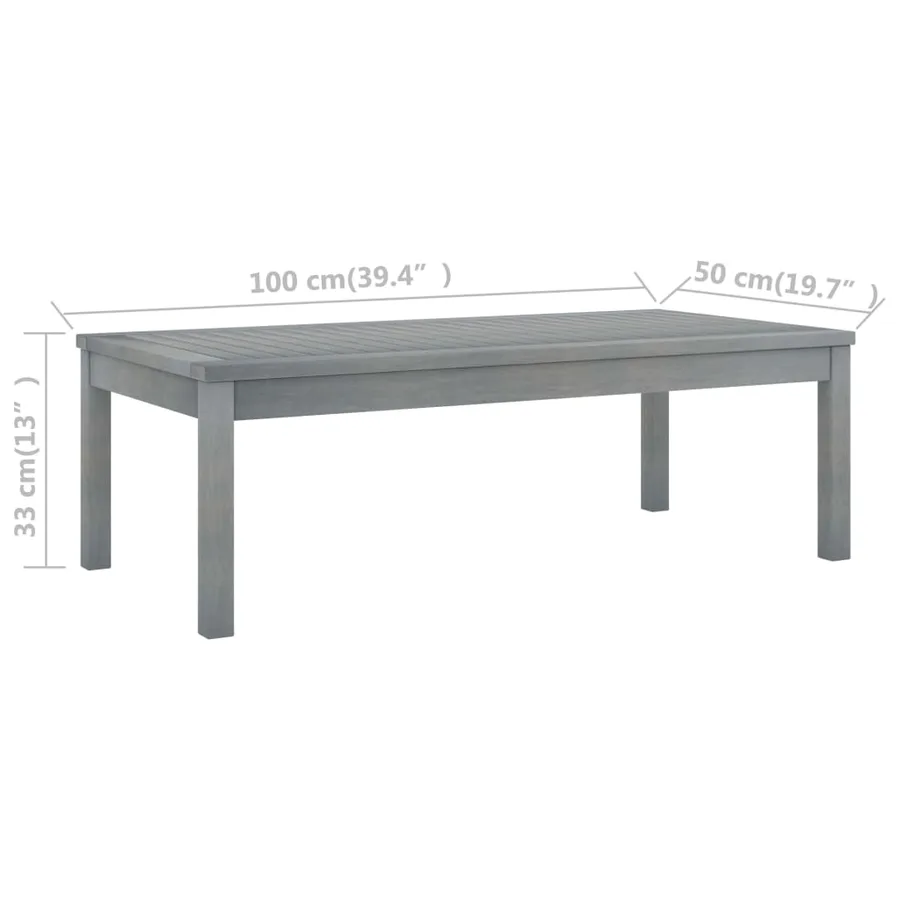 Salon de jardin 5 pcs avec coussin Bois d'acacia solide Gris - 9