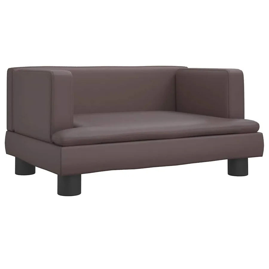Lit pour chien marron 60x40x30 cm similicuir - 2