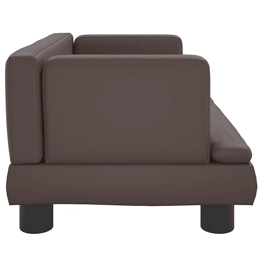 Lit pour chien marron 60x40x30 cm similicuir - 4