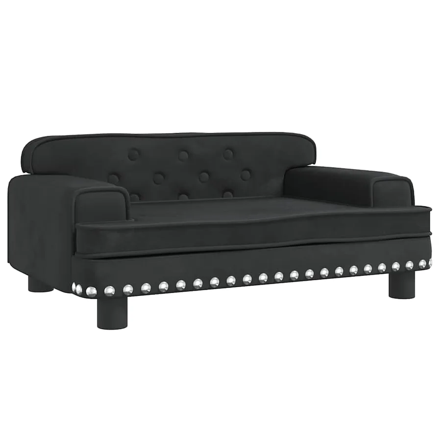 Lit pour chien noir 70x45x30 cm velours - 2