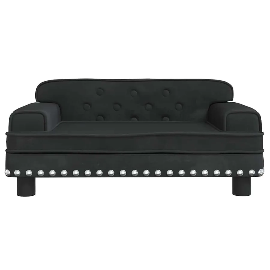 Lit pour chien noir 70x45x30 cm velours - 3
