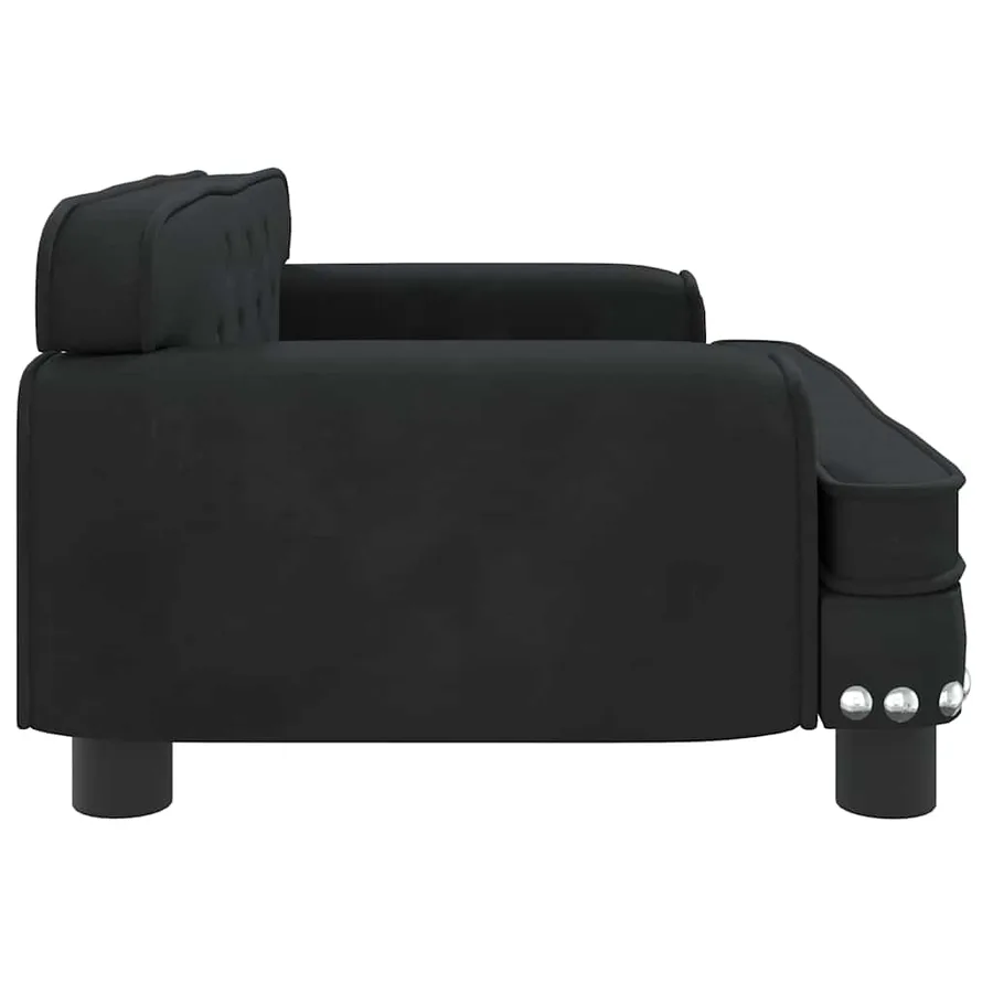 Lit pour chien noir 70x45x30 cm velours - 4
