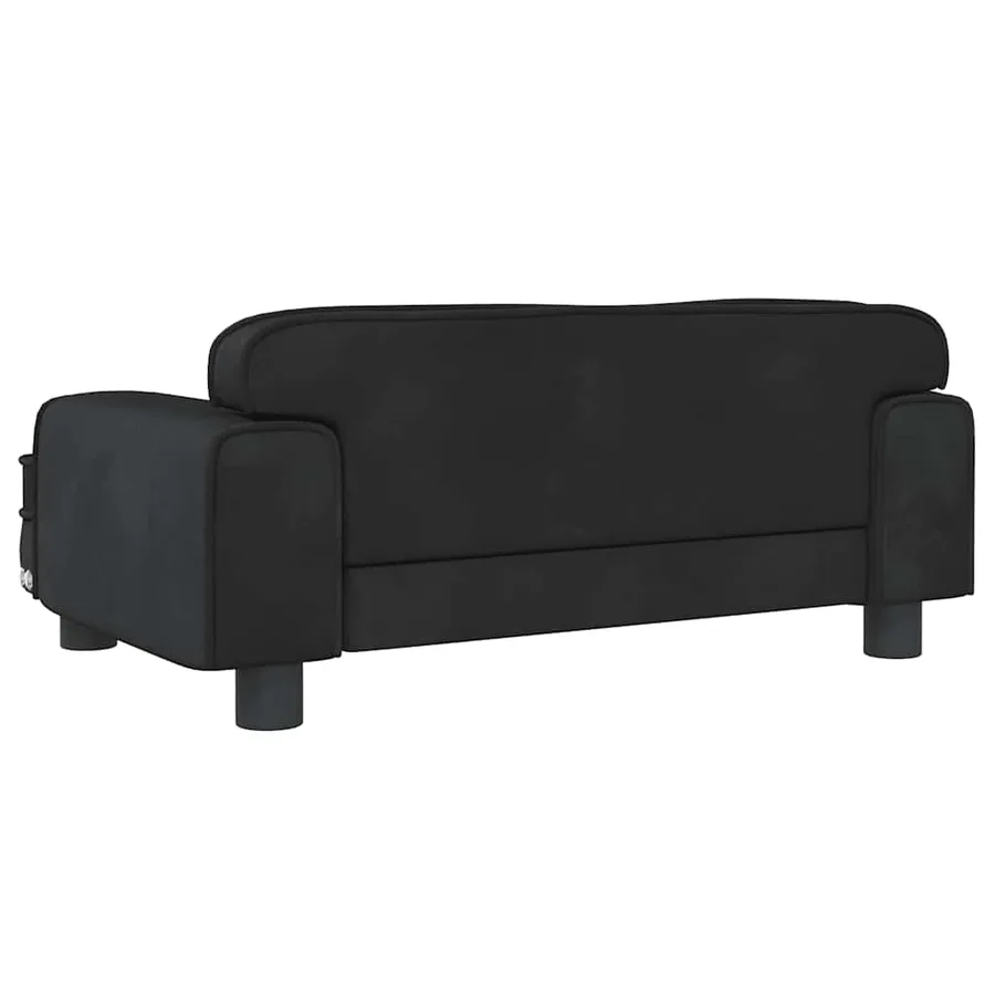 Lit pour chien noir 70x45x30 cm velours - 5
