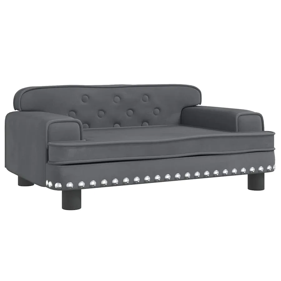 Lit pour chien gris foncé 70x45x30 cm velours - 2