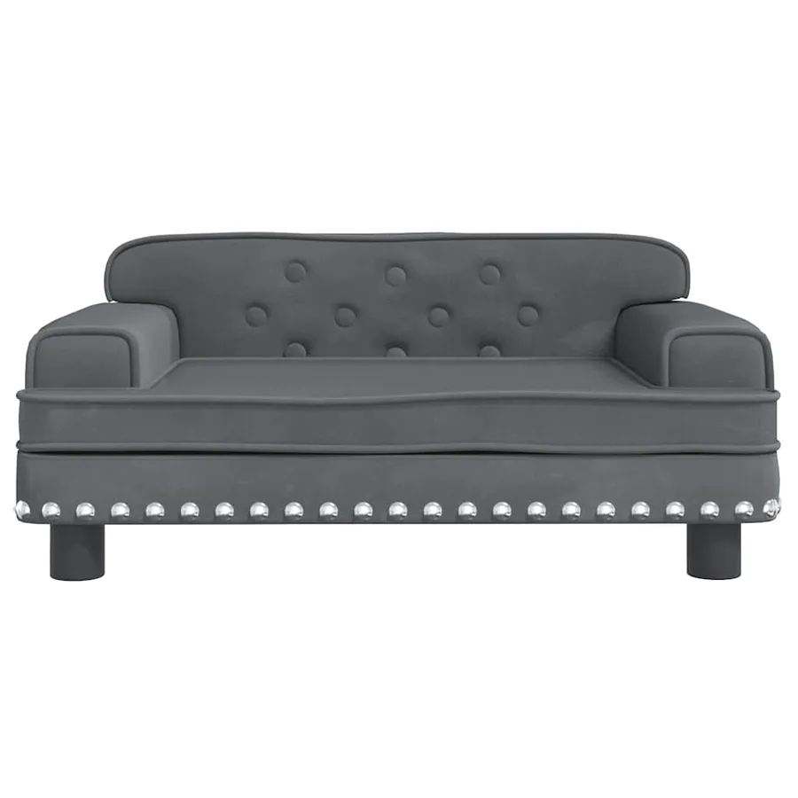 Lit pour chien gris foncé 70x45x30 cm velours - 3