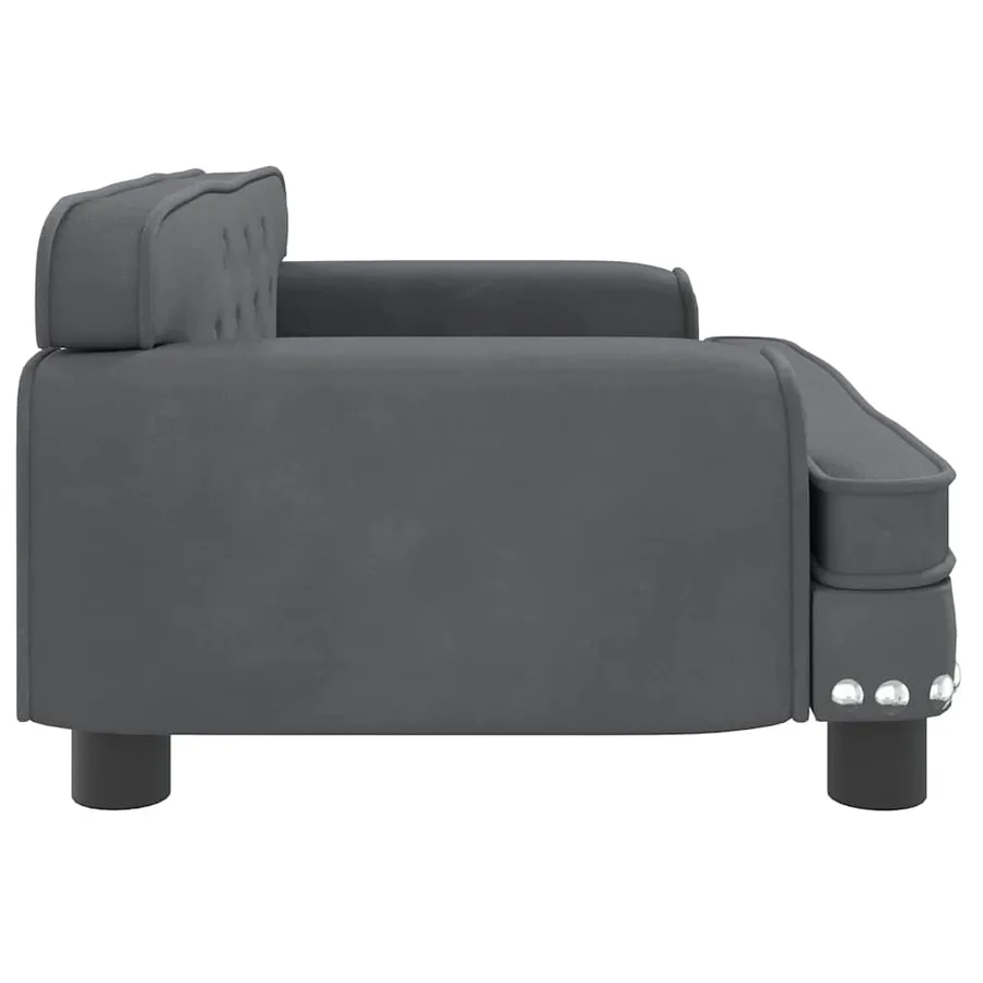 Lit pour chien gris foncé 70x45x30 cm velours - 4