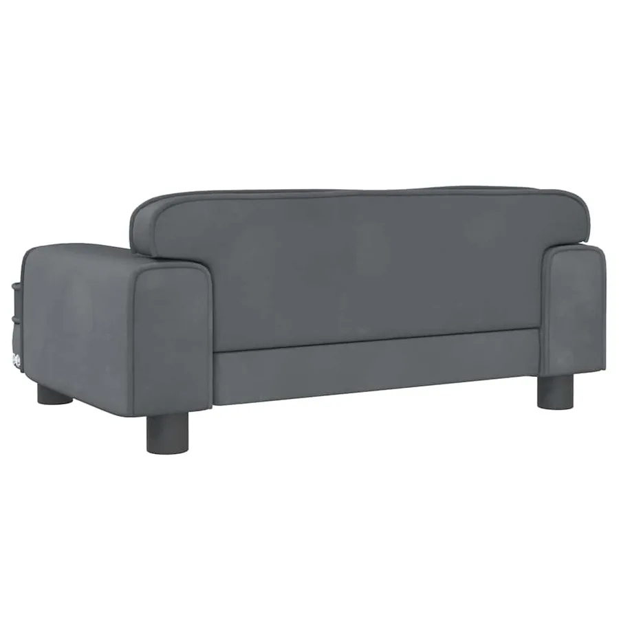 Lit pour chien gris foncé 70x45x30 cm velours - 5