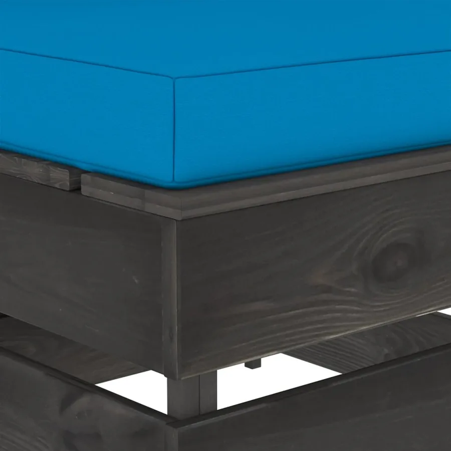 Canapé central sectionnel avec coussins Bois imprégné de gris - 5