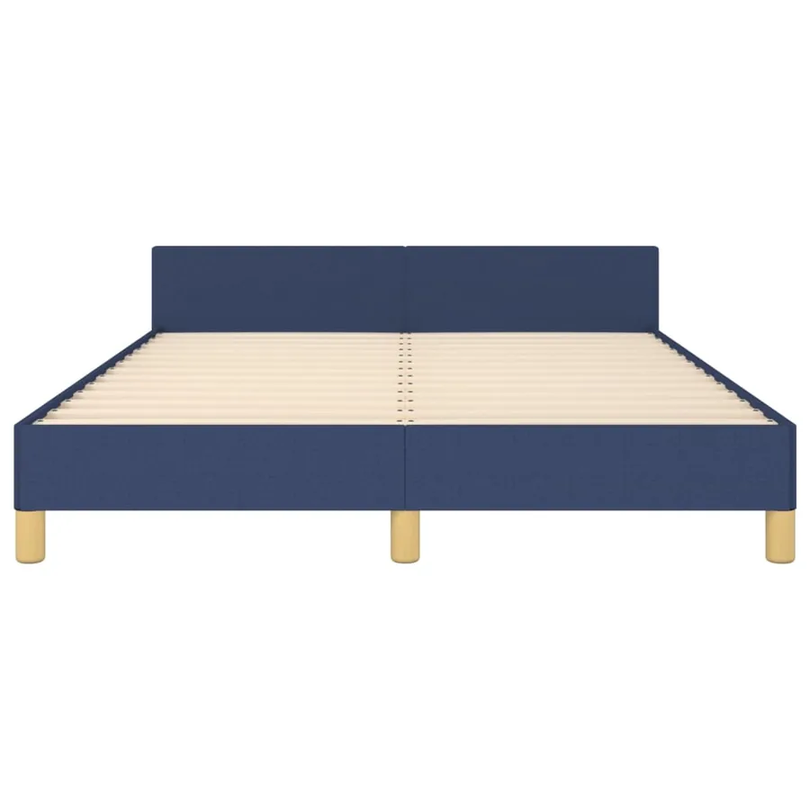 Cadre de lit sans matelas bleu 140x190 cm tissu - 6