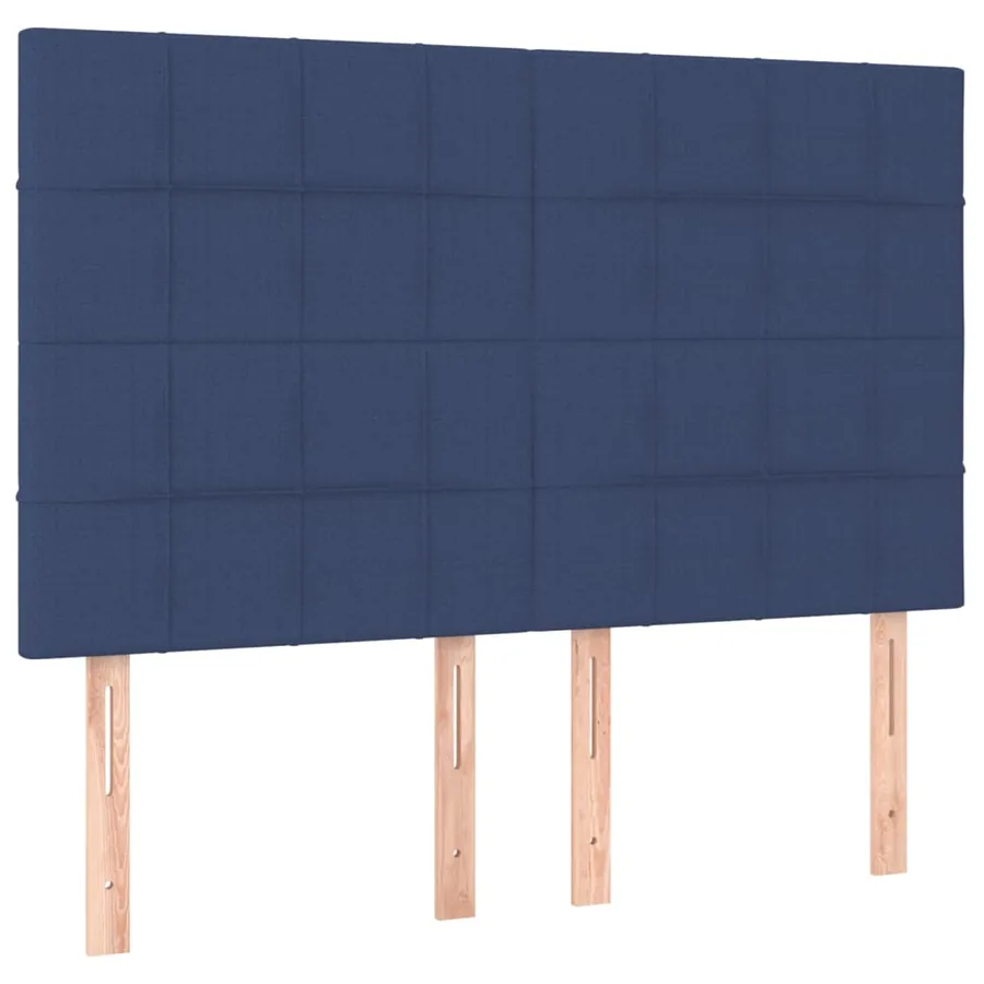 Cadre de lit sans matelas bleu 140x190 cm tissu - 9