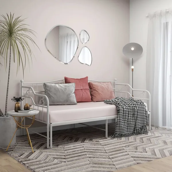 Cadre de canapé-lit extensible sans matelas blanc 90x200 cm