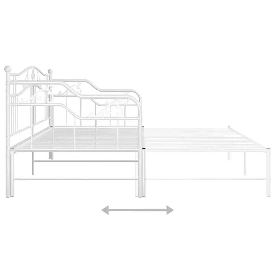 Cadre de canapé-lit extensible sans matelas blanc 90x200 cm - 10