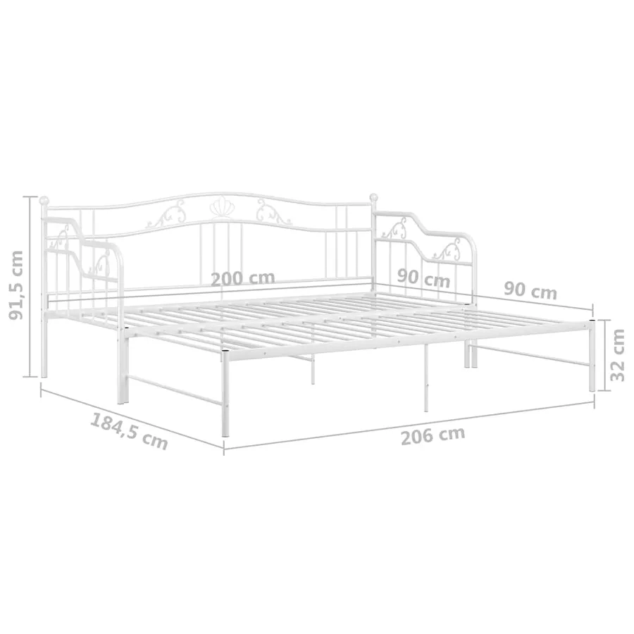 Cadre de canapé-lit extensible sans matelas blanc 90x200 cm - 13