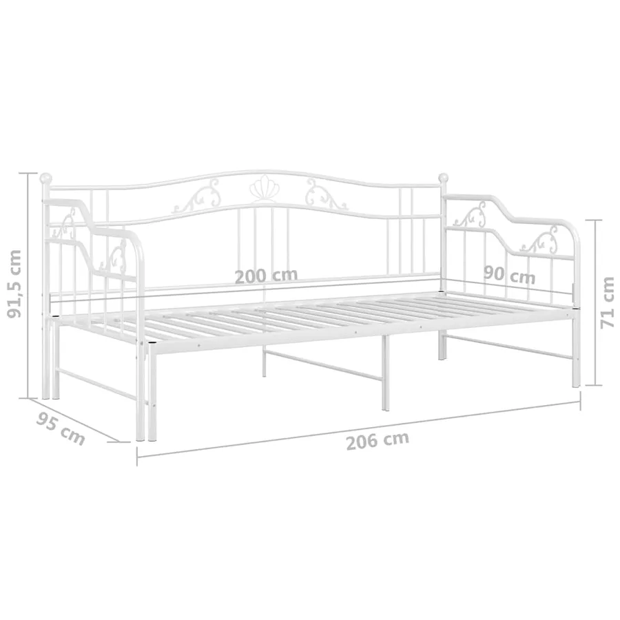 Cadre de canapé-lit extensible sans matelas blanc 90x200 cm - 14