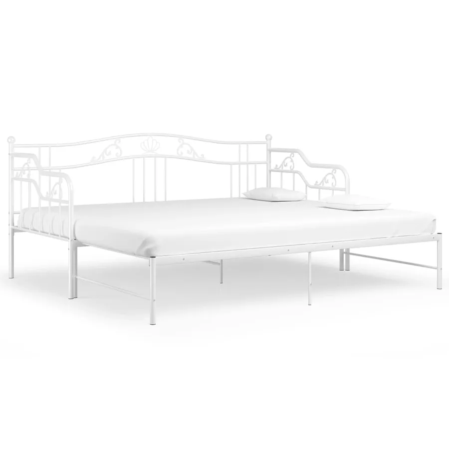 Cadre de canapé-lit extensible sans matelas blanc 90x200 cm - 2