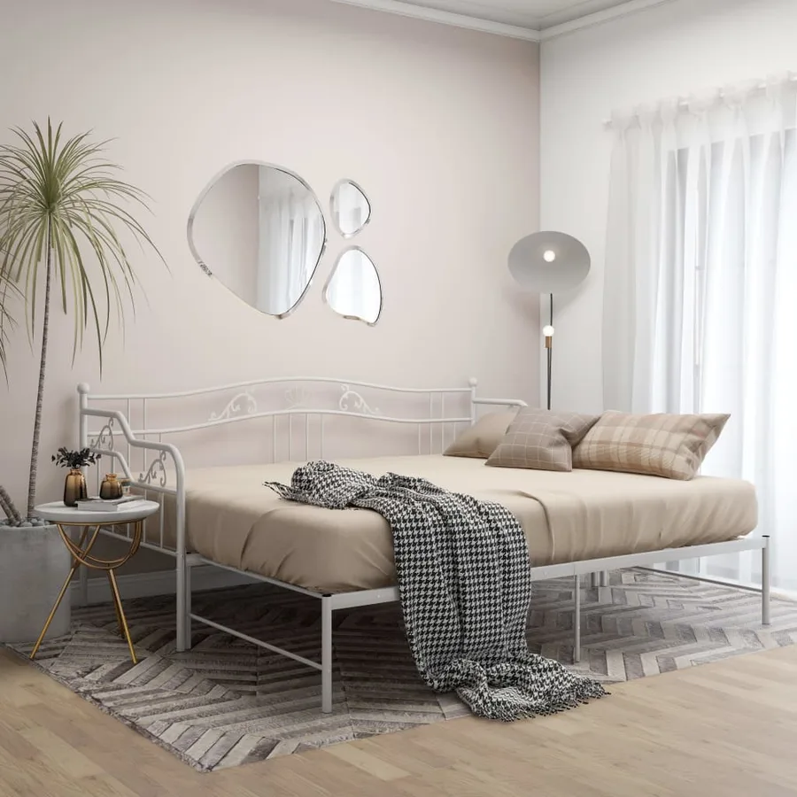 Cadre de canapé-lit extensible sans matelas blanc 90x200 cm - 3