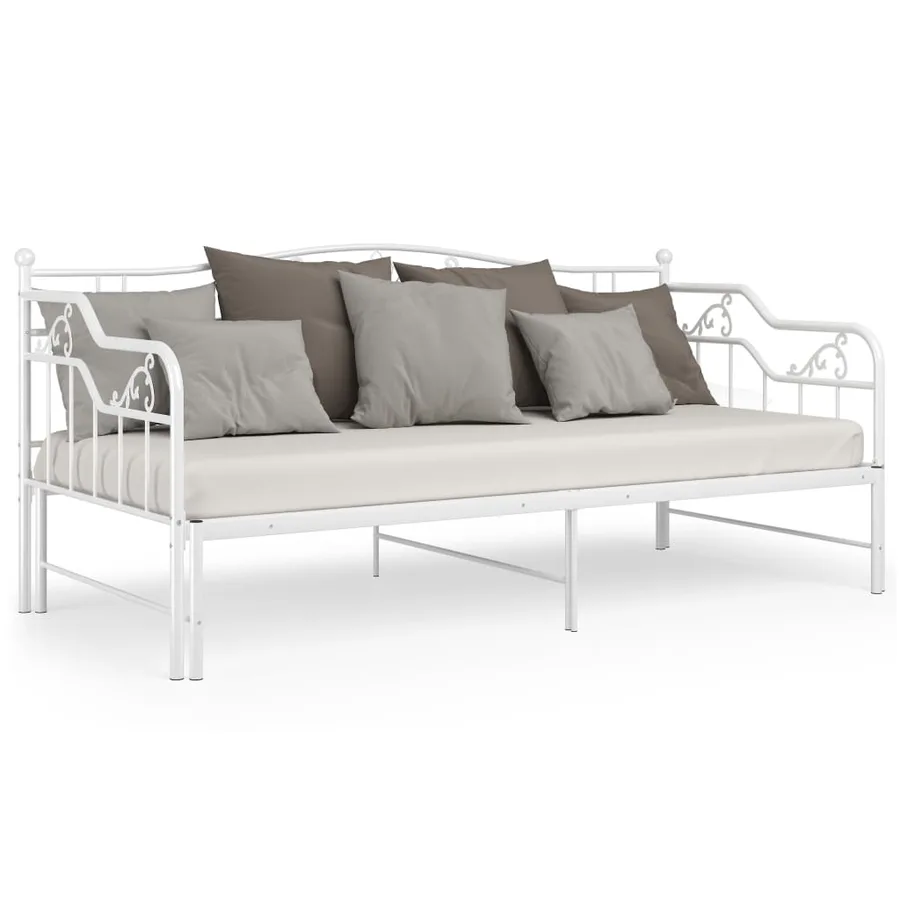 Cadre de canapé-lit extensible sans matelas blanc 90x200 cm - 4