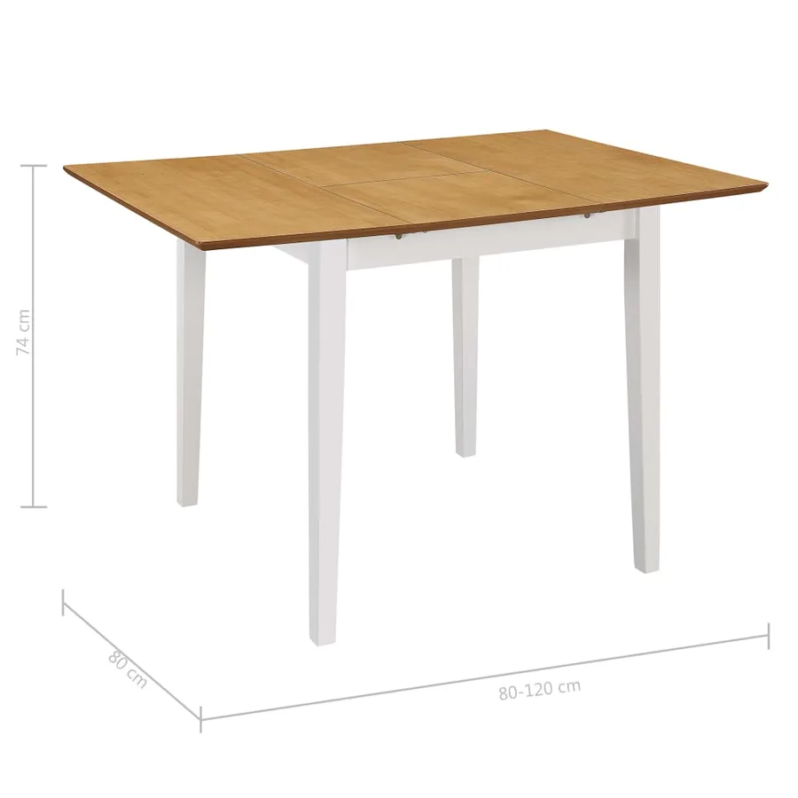 Table à manger extensible Blanc (80-120)x80x74 cm MDF - 6