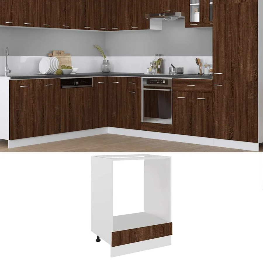 Meuble de four "Riga" Chêne brun 60 x 46 x 81,5 cm Bois d'ingénierie