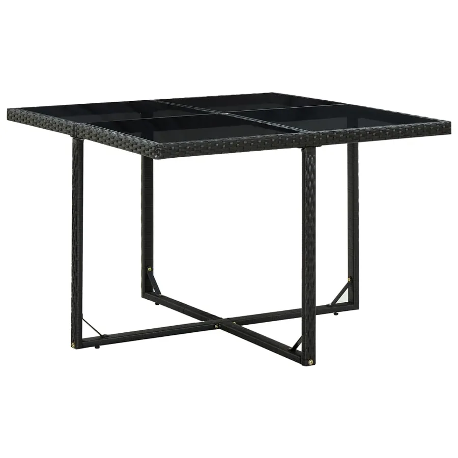 Ensemble à manger d’extérieur 9 pcs coussin Résine tressée Noir - 7