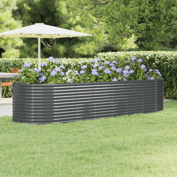 Lit surélevé de jardin Acier galvanisé Anthracite