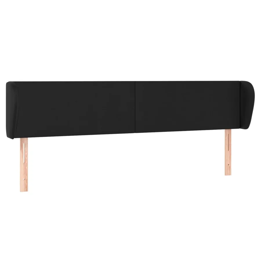 Tête de lit avec oreilles Noir 183x23x78/88 cm Similicuir - 2