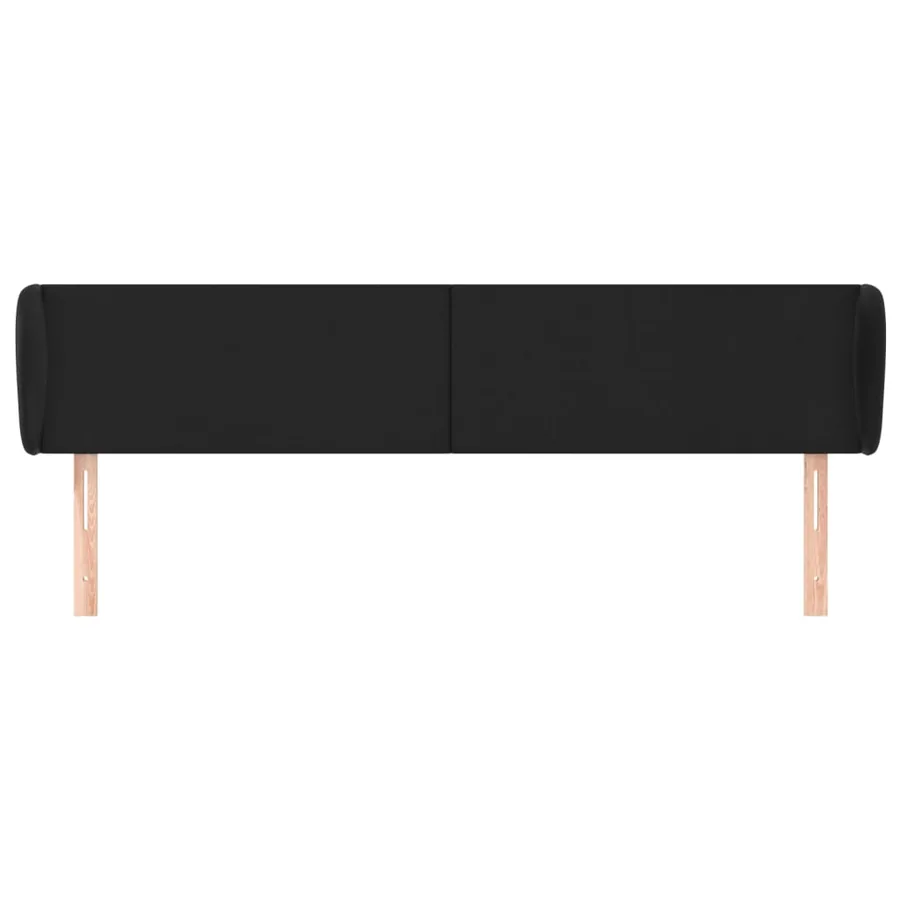 Tête de lit avec oreilles Noir 183x23x78/88 cm Similicuir - 3