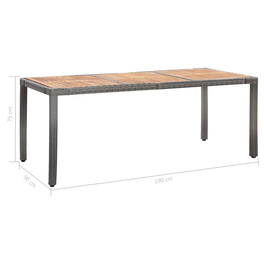 Ensemble à manger d'extérieur 9pcs coussins Résine tressée Gris - 11