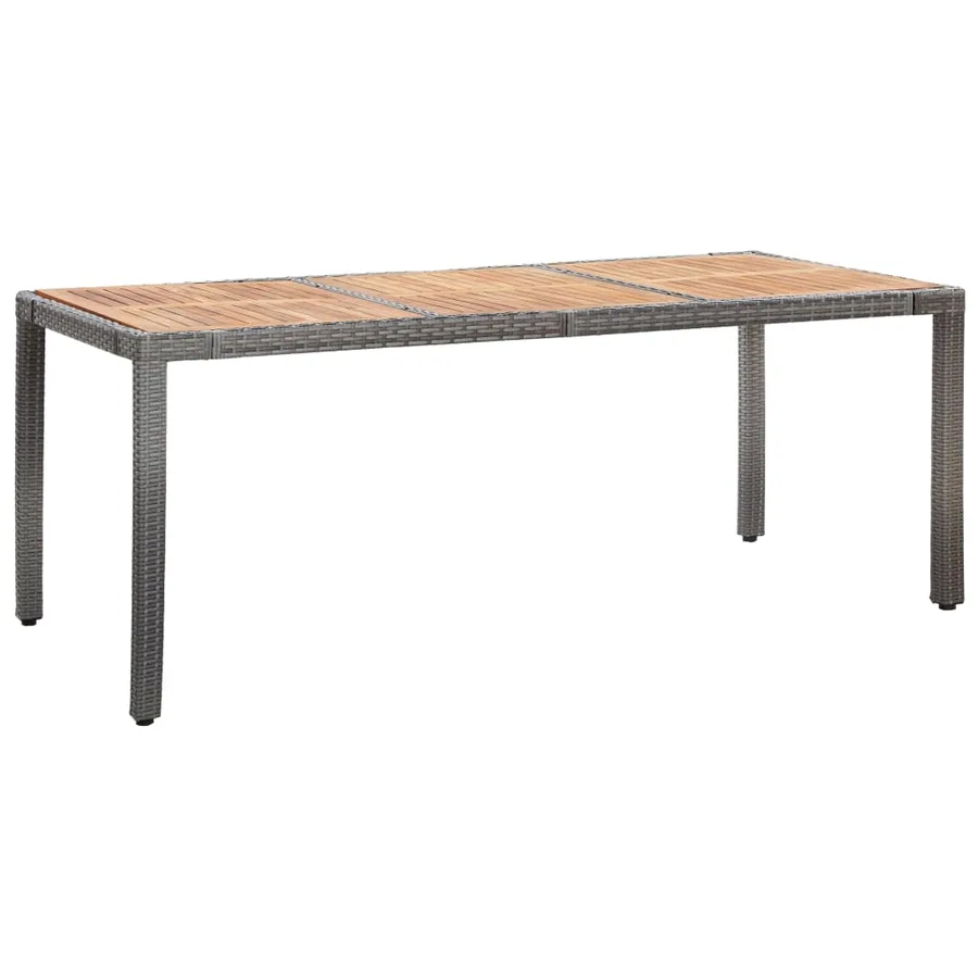 Ensemble à manger d'extérieur 9pcs coussins Résine tressée Gris - 2