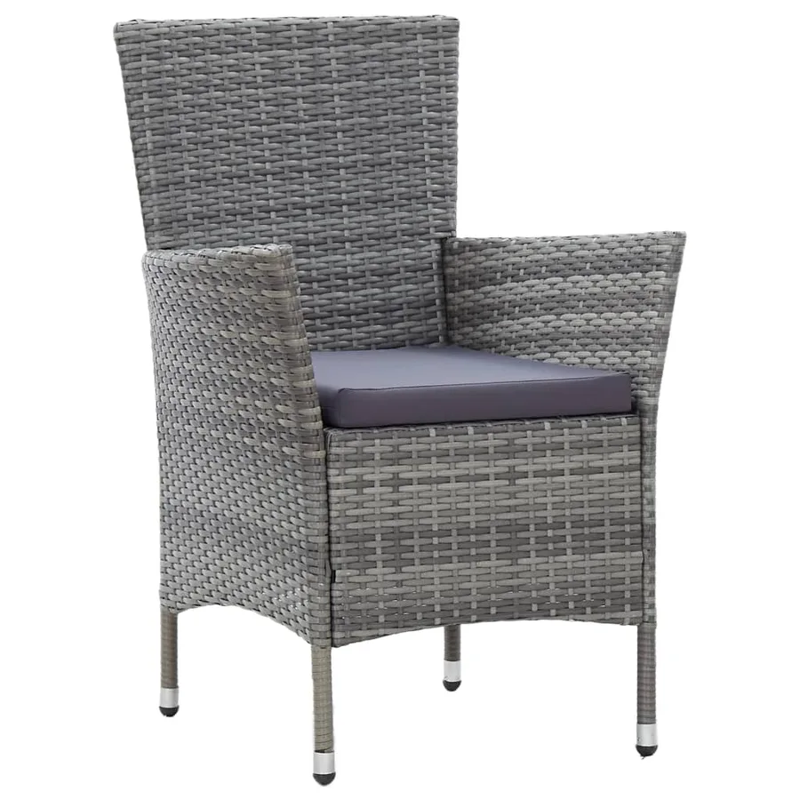 Ensemble à manger d'extérieur 9pcs coussins Résine tressée Gris - 6