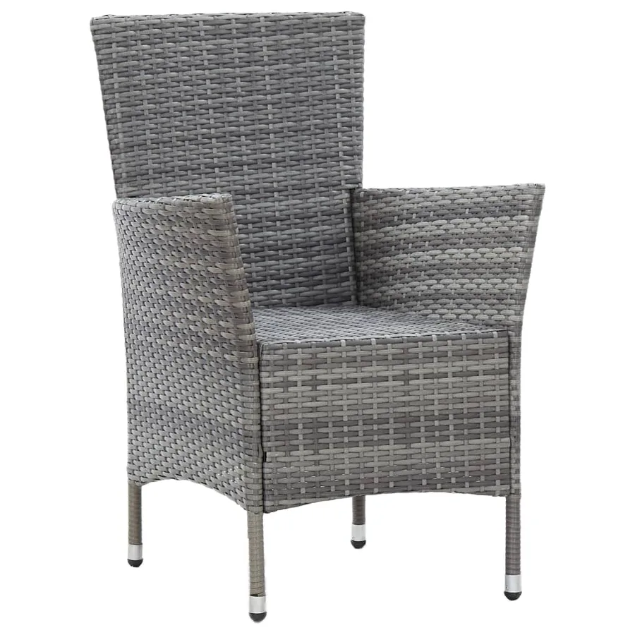 Ensemble à manger d'extérieur 9pcs coussins Résine tressée Gris - 7