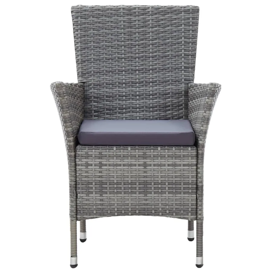 Ensemble à manger d'extérieur 9pcs coussins Résine tressée Gris - 8