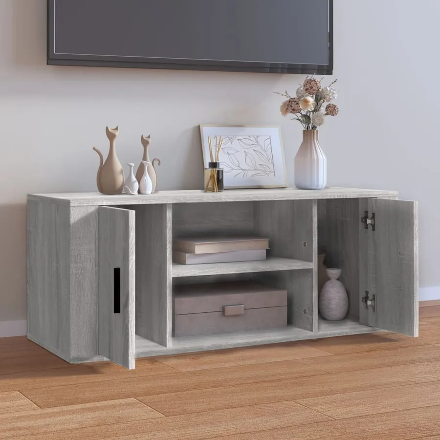 Meuble TV Sonoma gris 100x35x40 cm Bois d'ingénierie - 3