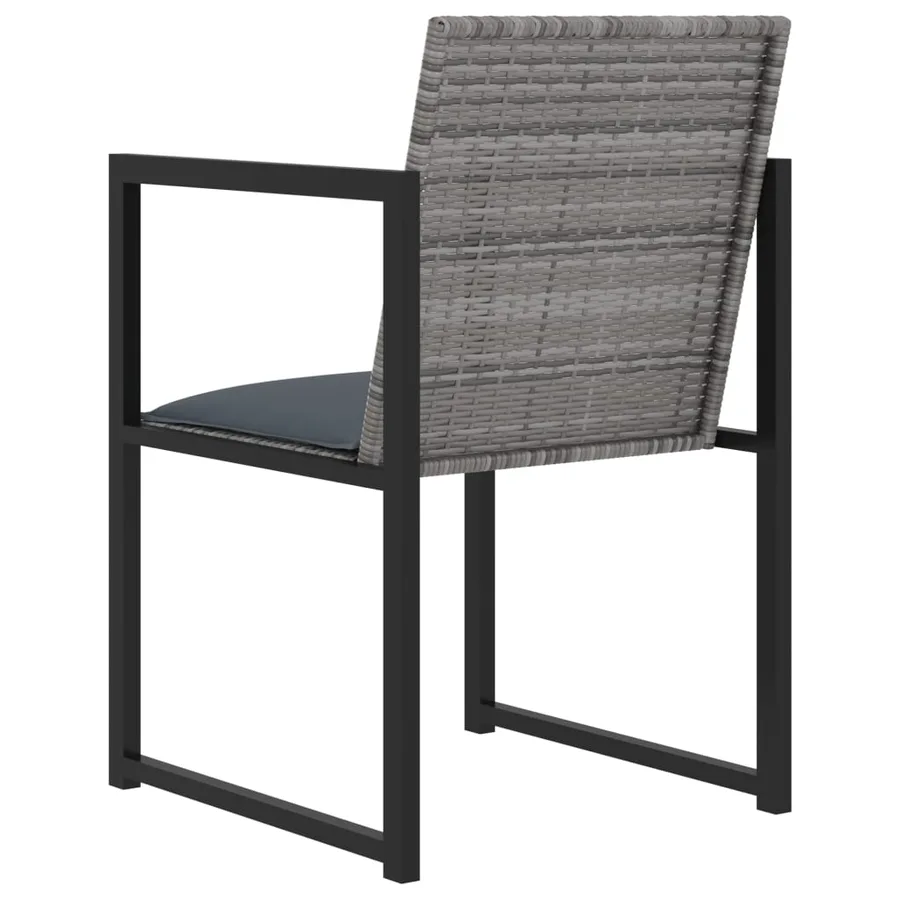 Ensemble à manger d'extérieur 5pcs coussins résine tressée gris - 5