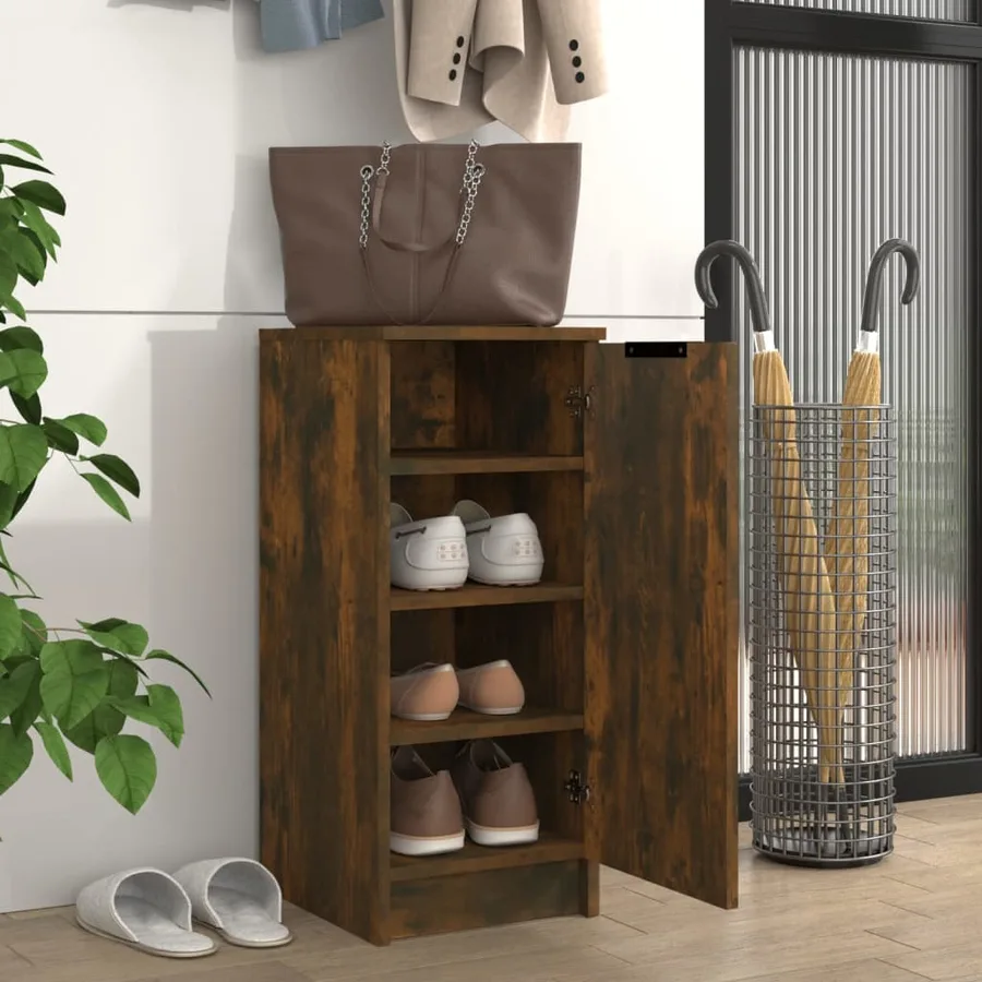Armoire à chaussures Chêne fumé 30x35x70 cm Bois d'ingénierie - 3
